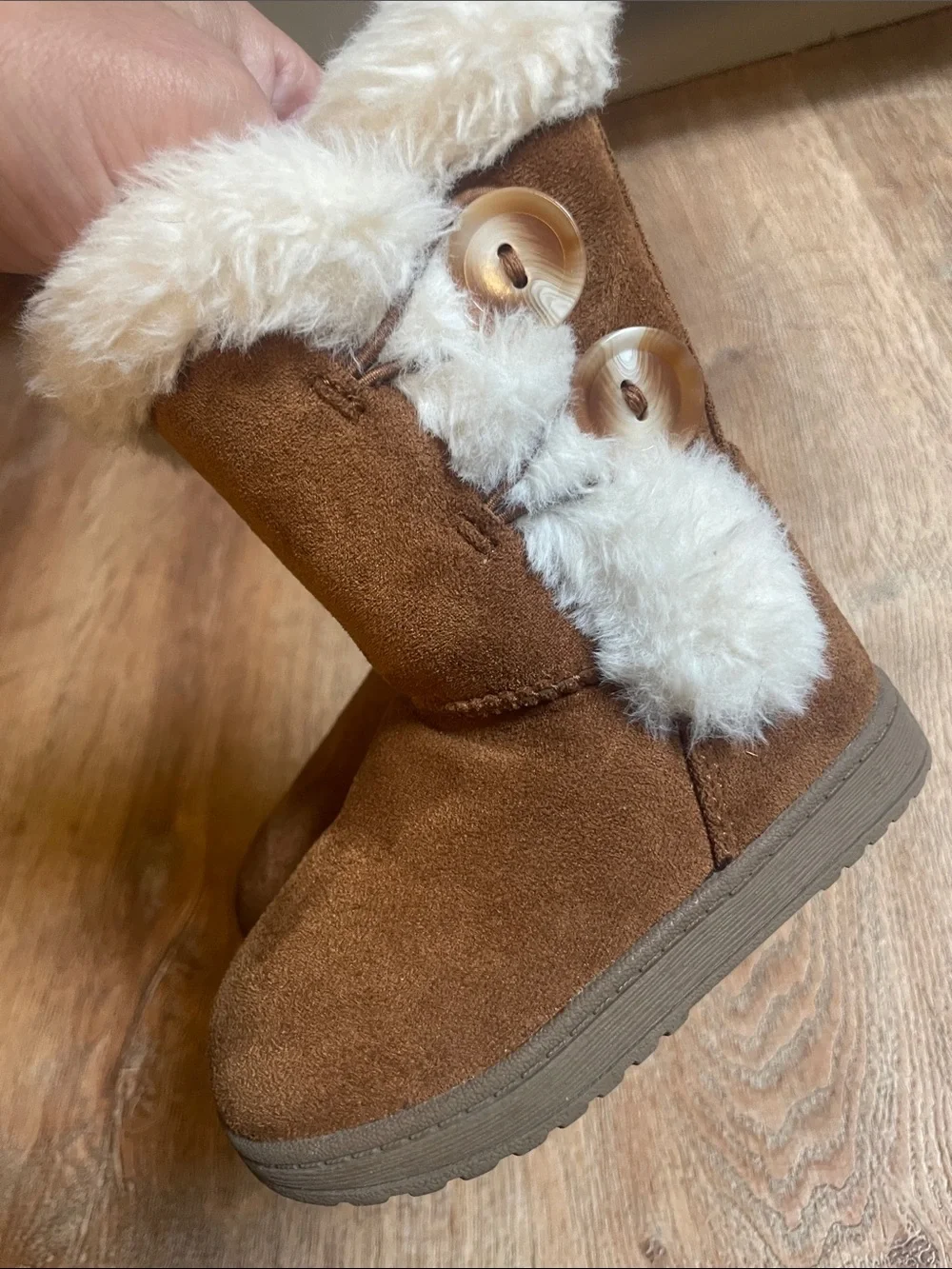Jumping Beans Boots Faux Suede Button Detail Size 5 Toddler Winter Shoes